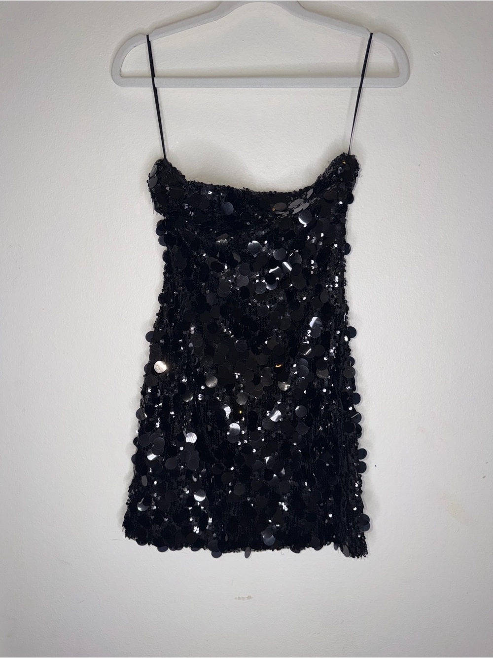 Edikted Black Sequin Slip Dress
